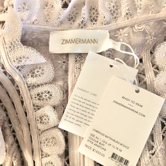 Zimmmermann Unbridled Battenberg Bodice Top Blouse - Picture 4 of 9